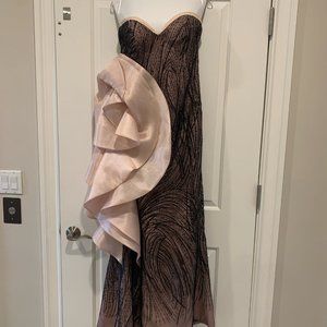 Gaby Charbachi MNM Couture G0961 Black and Light Pink Gown Size 8